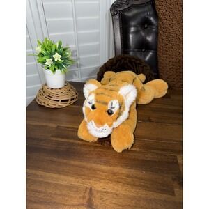 FAO Schwarz BENGAL TIGER CUB Plush Laying 15" Soft Realistic Stuffed Animal Toy